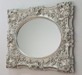 Owalne lustro kryształowe z cudowną srebrną ramą 100x120