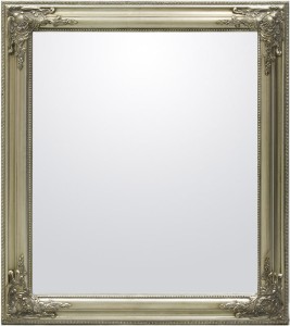 Kryształowe lustro w srebrnej ramie drewnianej 62x72