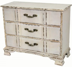 Urocza komoda drewniana biała przecierana ANTIK LINE