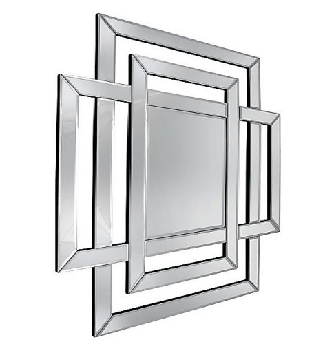 Lustro w efektownej nowoczesnej oprawie lustrzanej 110x100