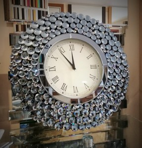 Zegar ścienny kryształowy okrągły ZL02 50x50