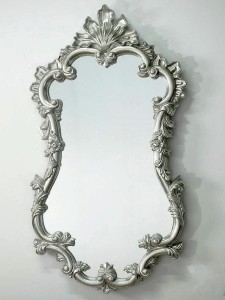Lustro barokowe srebrne 122x66