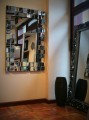 Nowoczesne dekoracyjne lustro w ramie lustrzanej 3D 80x120