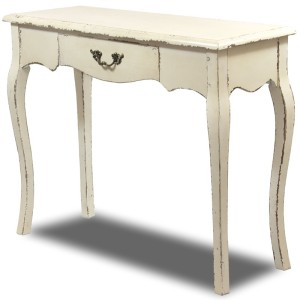 Urocza konsola drewniana biała przecierana ANTIK LINE