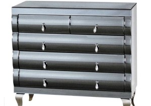 Komoda lustrzana grafitowa gięta 100x42x86