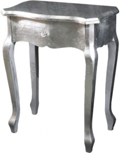 Srebrna konsola z szufladą-idealna pod lustro