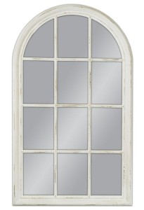 Lustro OKNO białe przecierane