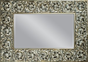 Lustro w ramie antyczne srebro 99x138