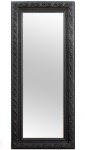 Krysztalowe lustro w zdobionej czarnej ramie 140x60