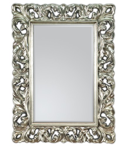 Srebrne lustro z ramą ażurową 62x85