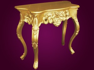 Złota konsola pod lustro 83x74x37