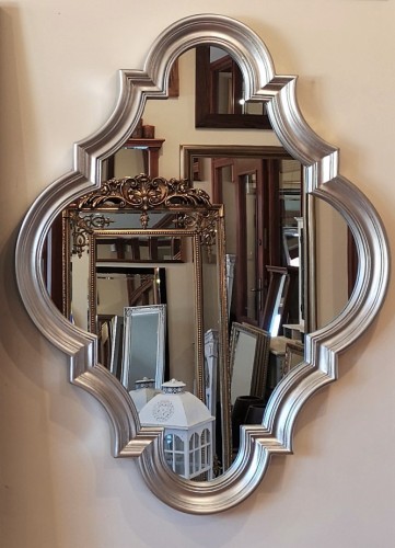 Lustro stylowe srebrne 102x80