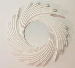 Designerskie lustro BIAŁE 95X95