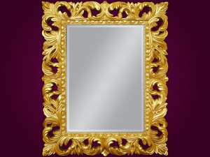 Lustro kryształowe w złotej ramie 100x80