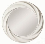 Okrągłe lustro z białą dekoracyjną ramą 80x80
