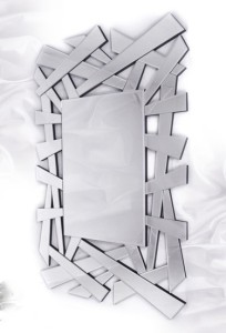 Nowoczesne lustro w lustrzanej ramie CHRIS