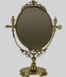 Stylowe lusterko stojące mosiężne 38x27x10