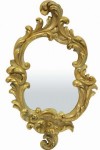 Śliczne niewielkie lustro z barokową złotą ramą 39x24