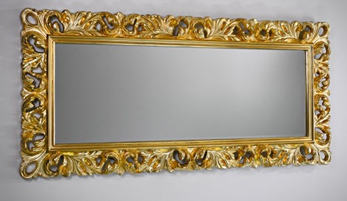 Duże złote lustro z ramą ażurową 188x88