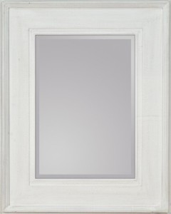 Lustro w białej przecieranej ramie 80x100