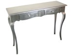 Srebrna konsola z dwoma szufladami 105x80x35