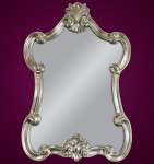 Piękne lustro kryształowe w srebrnej stylowej ramie 90x61