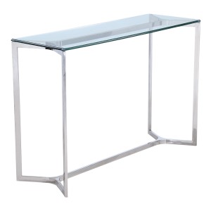 Konsola ze stali nierdzewnej i szkła MODERN 120x80x40
