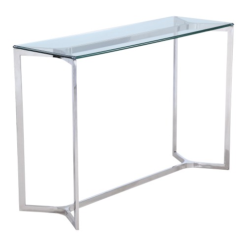 Konsola ze stali nierdzewnej i szkła MODERN 120X80X40 