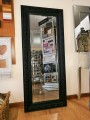 Krysztalowe lustro w zdobionej czarnej ramie 140x60 