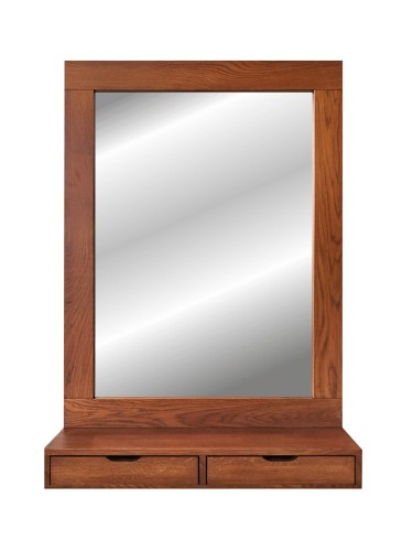 Dębowe lustro do przedpokoju z szufladkami 132x90x20, kolor nr 12
