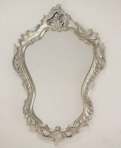 Stylowe lustro z ramą srebrną 90x60