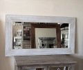 Lustro białe przecierane 110x60 WYPRZEDAŻ
