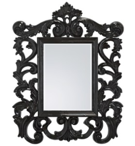 Czarne lustro z ażurową ramą 87x112