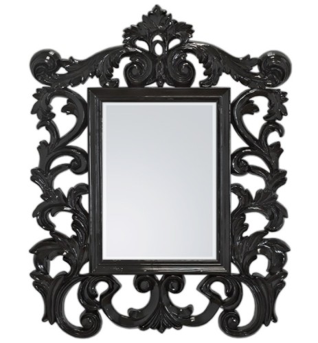 Czarne lustro z ażurową ramą 87x112