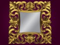 Złote lustro w ozdobnej ramie 100x100