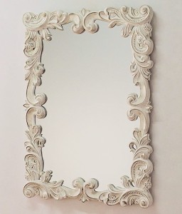 Lustro białe przecierane 70x100