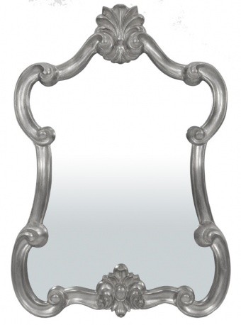 Stylowe lustro z ramą srebrną 79x113