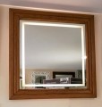 Ekskluzywne lustro ledowe z ozdobną ramą drewnianą 80x80 WYPRZEDAŻ 