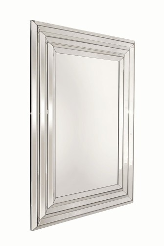 Prostokątne lustro dekoracyjne w lustrzanej ramie 110x80