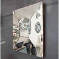 Designerskie lustro z drewna i szkła 100x100