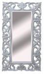 Dekoracyjne lustro kryształowe w białej ażurowej ramie 92x167
