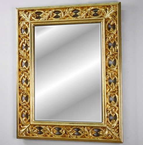Ażurowe lustro złote 75x95
