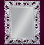 Lustro kryształowe w srebrnej ramie 100x80