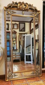 Ekskluzywne duże lustro z ramą złotą lustrzaną 184x92