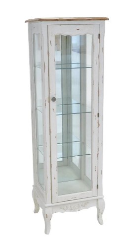 Drewniana wysoka witryna w prowansalskim stylu BTM-PR-ST9119