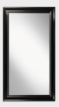 Eleganckie lustro w ramie czarny połysk 132x72 
