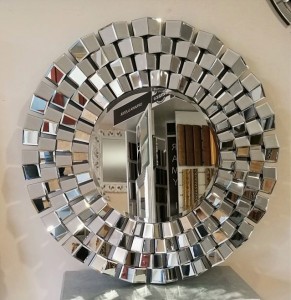 Lustro dekoracyjne okrągłe rama lustrzana 100x100