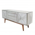  Designerska komoda z drewna i szkła 181x81x47