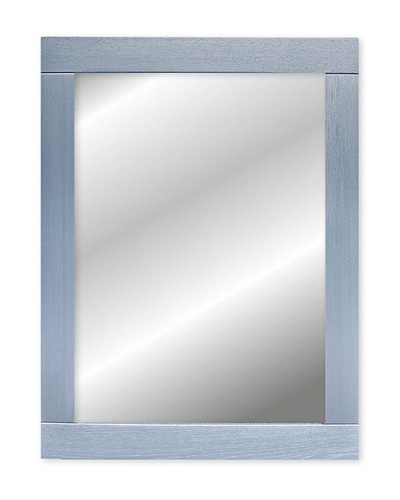 Srebrne lustro w prostej drewnianej ramie  SMAZAdesign