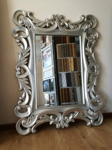 Lustro ażurowe srebrne 129x96